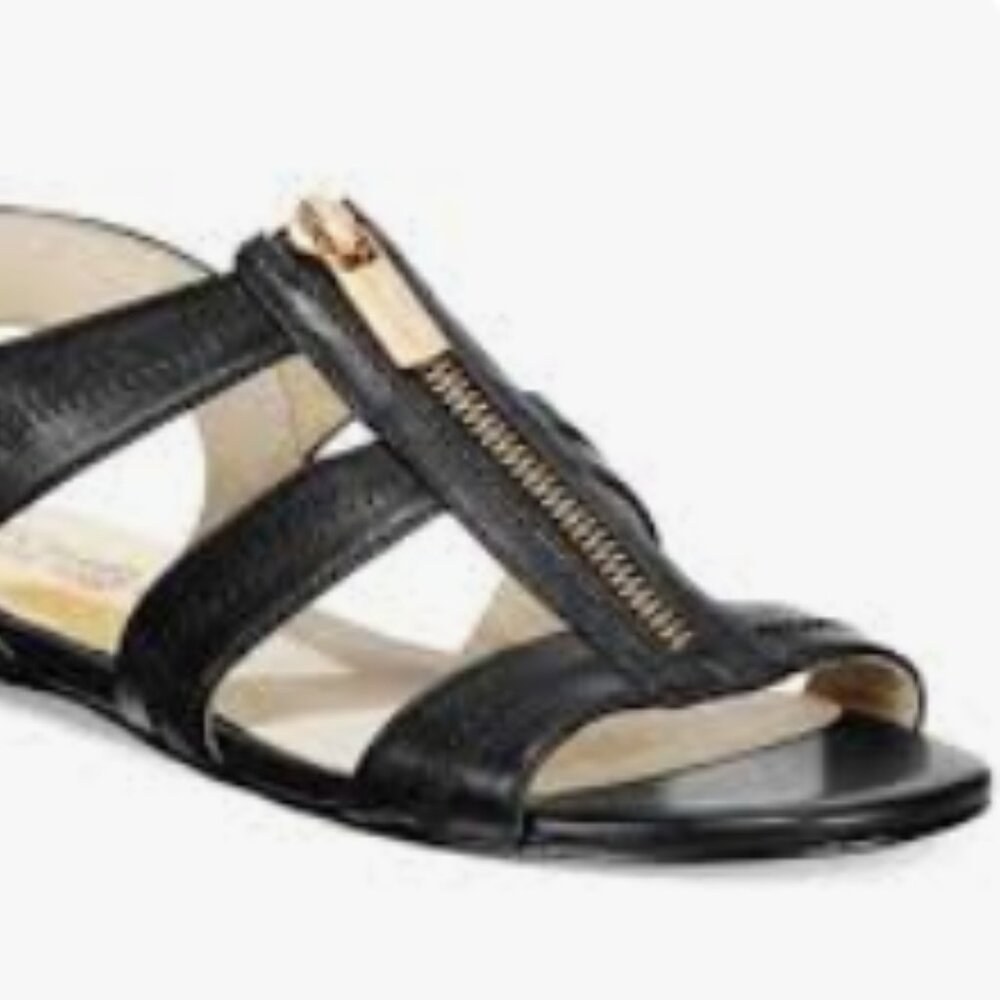 MICHAEL Michael Kors Genuine Leather Flat Sandals Berkley Zipper - Picture 3 of 15